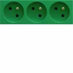 gallery Gniazdo z uziemieniem przelotowe potrójne 3x2P+E 16A 6M zielony
