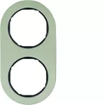 R.classic Ramka 2-krotna, stal szlachetna/czarny