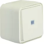 W.1 Łącznik uniwersalny przyciskowy z podświetleniem, kompletny, IP55, biały