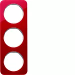 R.1 Ramka 3-krotna, akryl czerwony przezroczysty/biały