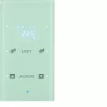 KNX TS Sensor dotykowy 2-kr z reg. temp., konfigurowalny, szkło, biały