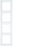 Q.1 Ramka 4-krotna pionowa z polem opisowym, biały, aksamit