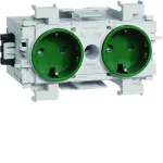 tehalit.WA Gniazdo SCHUKO 2-krotne WAGO montaż krawędziowy zielony