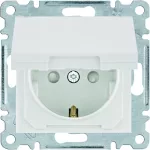 lumina Gniazdo SCHUKO, z pokrywą i przesłoną styków, samozaciski, biały
