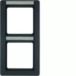 Q.1 Ramka 2-krotna pionowa z polem opisowym, antracyt, aksamit