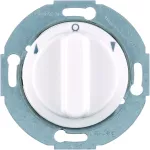 Serie 1930/Glas Łącznik żaluzjowy obrotowy z el. centr. i pokrętł 1-bieg, biały