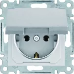 lumina Gniazdo SCHUKO z pokrywą, samozaciski, srebrny