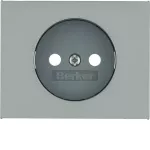 K.5 Płytka czołowa do gniazda bez uz., stal szl, lak