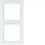 Q.3 Ramka 2-krotna pionowa z polem opisowym, biały, aksamit