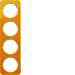 R.1 Ramka 4-krotna, akryl pomarańczowy przezroczysty/biały