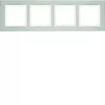 B.7 Ramka 4-krotna pozioma, stal szlachetna/biały mat