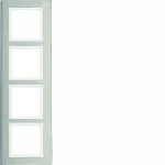 B.7 Ramka 4-krotna pionowa, stal szlachetna/biały mat
