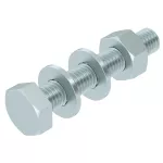 SKS 10x60 F Śruba z łbem sześciokątnym z nakrętką i podkładką