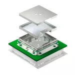 TRKSN 9 VS 250 Kwadratowa kaseta z wyjściem przewodu, 25mm wgł.