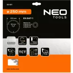 Tarcza do pilarki, widiowa, 250 x 30 mm, 100 zębów, do aluminium