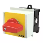 T0-2-8900/IVS-RT Przełącznik Zał.-Wył., 3 bieg. + N, 20 A, 90 °, montaż na szynę TH, pokrętło czerwono-żółte bez możliwości blokady
