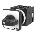 T0-4-15682/E Przełącznik Zał.-Wył., 6 bieg. + 1 NO + 1 NC, 20 A, 90 °, montaż natablicowy, pokrętło czarne bez możliwości blokady