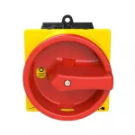 T0-2-8900/V/SVB Rozłącznik główny, 3 bieg. + N, 20 A, 90 °, montaż rozłączny, pokrętło czerwono-żółte z blokadą na kłódkę