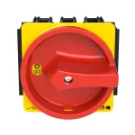 P3-63/EA/SVB/2HI11 Rozłącznik główny, 3 bieg.+2NO+2NC, 63 A, montaż natablicowy, pokrętło czerwono-żółte z blokadą na kłódkę