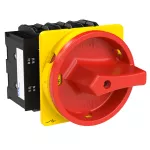P3-63/EA/SVB/2HI11 Rozłącznik główny, 3 bieg.+2NO+2NC, 63 A, montaż natablicowy, pokrętło czerwono-żółte z blokadą na kłódkę