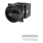 T3-3-8342/EA/SVB-SW Rozłącznik główny, 6 bieg., 32 A, funkcja awaryjnego zatrzymania , 90 °, blok. na kłódkę w pozycji Wył., montaż natablicowy, pokrętło czarne z blokadą na kłódkę