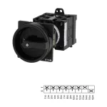 T3-4-15682/V/SVB-SW Rozłącznik główny, 6 bieg. + 1 NO + 1 NC, 32 A, funkcja awaryjnego zatrzymania, 90 °, blok. na kłódkę w pozycji Wył., montaż rozłączny, pokrętło czarne z blokadą na kłódkę