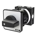 T0-1-8220/EZ Przełącznik zasilania, Styki: 2, 20 A, tabliczka: 1-2, 90 °, bez samopowrotu, montaż natablicowy 22,3 mm, pokrętło czarne bez możliwości blokady