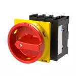 P1-25/EA/SVB/HI11 Rozłącznik główny, 3 bieg. + 1 NO + 1 NC, 25 A, funkcja awaryjnego zatrzymania, blok. na kłódkę w pozycji Wył., montaż natablicowy, pokrętło czerwono-żółte z blokadą na kłódkę