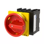 P1-25/EA/SVB/HI11 Rozłącznik główny, 3 bieg. + 1 NO + 1 NC, 25 A, funkcja awaryjnego zatrzymania, blok. na kłódkę w pozycji Wył., montaż natablicowy, pokrętło czerwono-żółte z blokadą na kłódkę