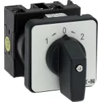 T0-1-8214/E Przełącznik zasilania, Styki: 2, 20 A, tabliczka: 201, 45 °, z samopowrotem, montaż natablicowy, pokrętło czarne bez możliwości blokady