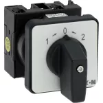 T0-1-8214/E Przełącznik zasilania, Styki: 2, 20 A, tabliczka: 201, 45 °, z samopowrotem, montaż natablicowy, pokrętło czarne bez możliwości blokady
