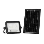 6W Solarny naświetlacz LED z czujnikiem zmierzchu / Panel z przewodem: 3m / Pilot / Barwa:3w1 / Obudowa: Czarna