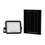 8W Solarny naświetlacz LED z czujnikiem zmierzchu / Panel z przewodem: 3m / Pilot / Barwa:3w1 / Obudowa: Czarna