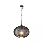 Lampa Wisząca E27 / Klosz: Drut / Kolor:Czarny