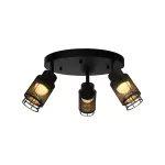 3x6W Dekoracyjna lampa sufitowa LED / Barwa: 3000K / Obudowa: Czarna / IP20