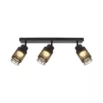 3x6W Dekoracyjna lampa sufitowa LED / Barwa: 3000K / Obudowa: Czarna / IP20