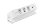 GNIAZDO MEBLOWE BASCO, 3 X GNIAZDO SCHUKO, USB A+C, KABEL 1,5m, BIAŁE Z MOCOWANIEM