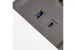 PRZEDŁUŻACZ BIURKOWY WPUSZCZANY PRESTINO, 2xGNIAZDO SCHUKO, USB A+C, RJ45, HDMI, PRZEWÓD 1,5m, SREBRNY