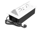 GNIAZDO MEBLOWE MULTISOFT 2X GNIAZDO Z UZIEMIENIEM, USB A+C, RJ45, KABEL ZASILAJĄCY Z WTYCZKĄ, BIAŁY