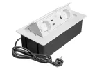 GNIAZDO MEBLOWE MULTISOFT 2X GNIAZDO SCHUKO, USB A+C, RJ45, HDMI, KABEL ZASILAJĄCY Z WTYCZKĄ, BIAŁY
