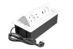 GNIAZDO MEBLOWE MULTISOFT 2X GNIAZDO Z UZIEM, USB A+C, RJ45, HDMI, KABEL ZASILAJĄCY Z WTYCZKĄ, BIAŁY