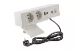 GNIAZDO MEBLOWE BAR, 2x GNIAZDO FRENCH, 1xUSB A, 1xUSB C. 1xRJ45,1xHDMI,, KABEL 1,5m, BIAŁE