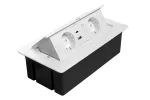 GNIAZDO MEBLOWE MULTISOFT 2X GNIAZDO SCHUKO, USB A+C, RJ45, KABEL ZASILAJĄCY Z WTYCZKĄ,BIAŁY