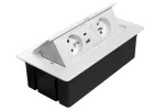 GNIAZDO MEBLOWE MULTISOFT 2X GNIAZDO Z UZIEMIENIEM, USB A+C, RJ45, KABEL ZASILAJĄCY Z WTYCZKĄ, BIAŁY