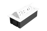 GNIAZDO MEBLOWE MULTISOFT 2X GNIAZDO Z UZIEM, USB A+C, RJ45, HDMI, KABEL ZASILAJĄCY Z WTYCZKĄ, BIAŁY
