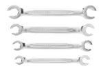 Zestaw kluczy oczkowych półotwartych, odgięte, 4 szt., 8-17 mm