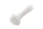 Nylonowe opaski zaciskowe 2,5 x 140 mm, 100 szt., białe, odporne na promieniowanie UV