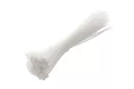 Nylonowe opaski zaciskowe 2,5 x 200 mm, 100 szt., białe, odporne na promieniowanie UV