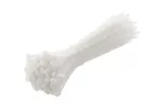 Nylonowe opaski zaciskowe 4,8 x 200 mm, 100 szt., białe, odporne na promieniowanie UV