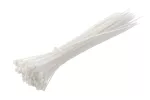 Nylonowe opaski zaciskowe 4,8 x 370 mm, 100 szt., białe, odporne na promieniowanie UV
